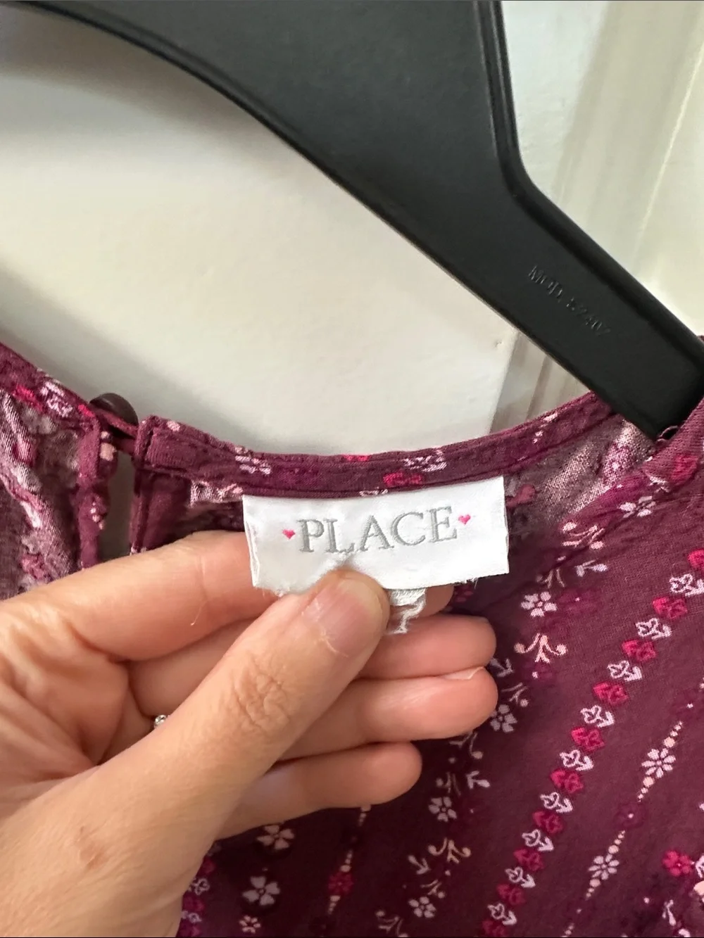 The Children's Place Maroon Floral Ruffle Peplum Top
